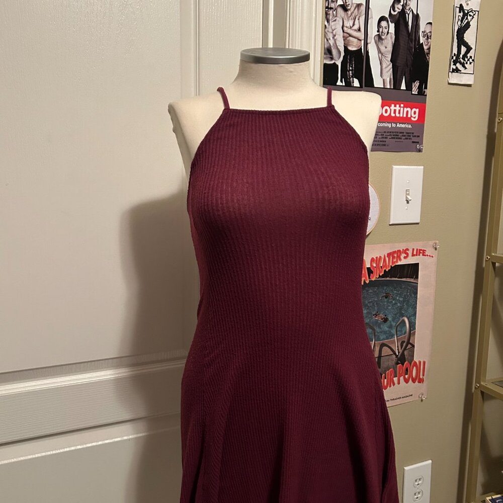 Brandy Melville burgundy red skater dress.